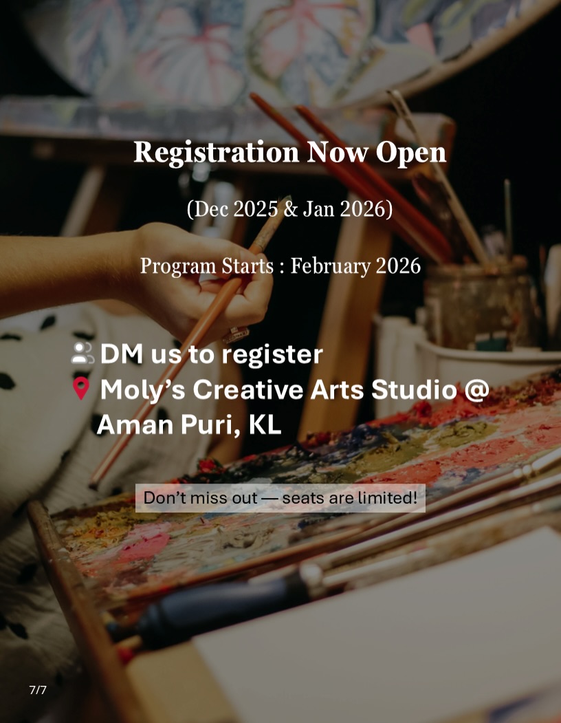 Creative artwork from Moly's art technique class